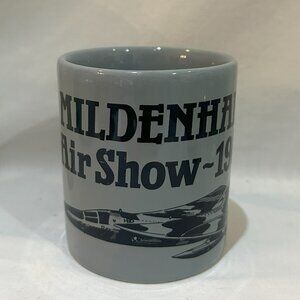 Mildenhall Air Show 1989 Ceramic Mug Gray Glossy VTG Coloroll Kilncraft England
